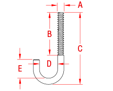 J-Bolt Line Drawing